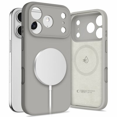 TechProtection Silicone MagSafe iPhone 17 Pro Max hoesje grijs