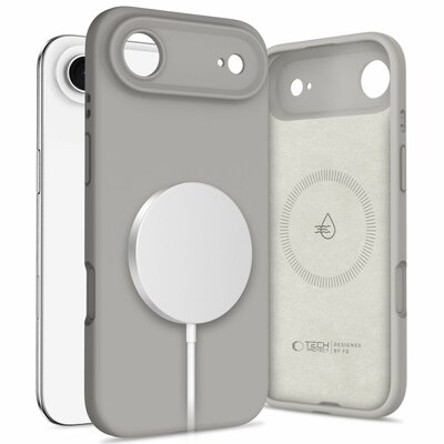 TechProtection Silicone MagSafe iPhone 17 Air hoesje grijs