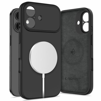 TechProtection Silicone MagSafe iPhone 17 hoesje zwart