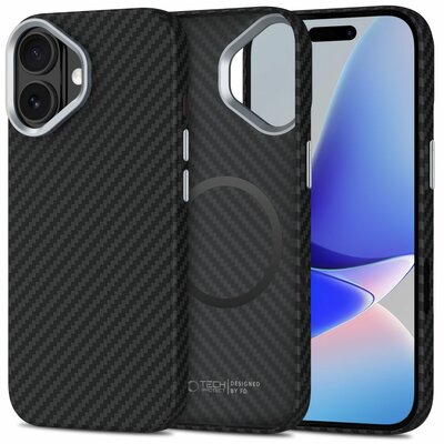TechProtection Carbon MagSafe iPhone 17 hoesje zwart