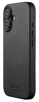 Mujjo Full Leather iPhone 17 hoesje zwart