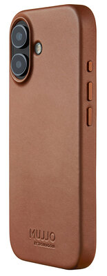 Mujjo Full Leather iPhone 17 hoesje tan