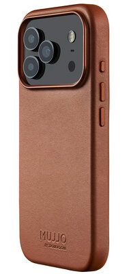 Mujjo Full Leather iPhone 17 Pro hoesje tan