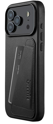 Mujjo Full Leather Wallet&nbsp;iPhone 17 Pro Max hoesje zwart