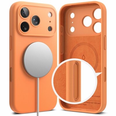 Ringke siliconen MagSafe iPhone 17 Pro hoesje oranje