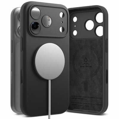 Ringke Siliconen MagSafe iPhone 17 Pro Max hoesje zwart