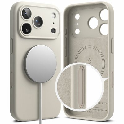 Ringke Siliconen MagSafe iPhone 17 Pro Max hoesje grijs