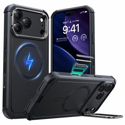 ESR Cyber Kickstand MagSafe iPhone 17 Pro Max hoesje zwart