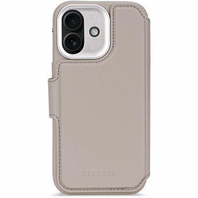 Decoded Leather Detachable 2 in 1&nbsp;Wallet iPhone 17 hoesje beige