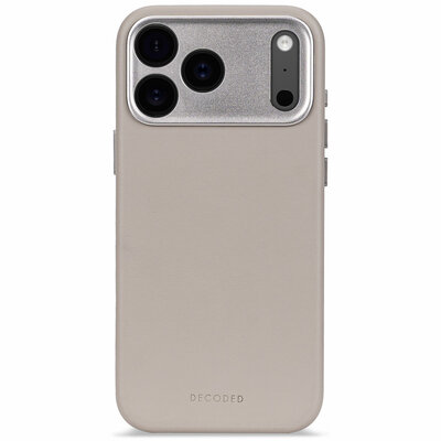 Decoded Leather backcover iPhone 17 Pro hoesje beige