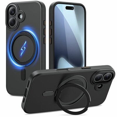 TechProtection MagRing MagSafe iPhone 17 hoesje zwart