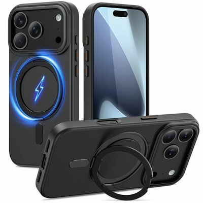 TechProtect MagRing MagSafe iPhone 17 Pro Max hoesje zwart