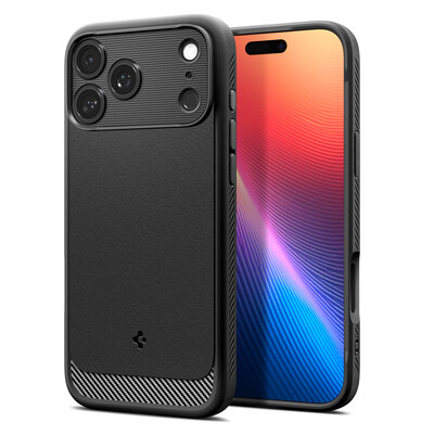 Spigen Rugged Armor MagSafe iPhone 17 Pro Max hoesje zwart