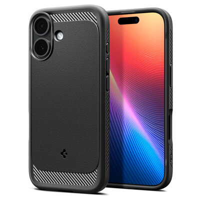 Spigen Rugged Armor MagSafe iPhone 17 hoesje zwart