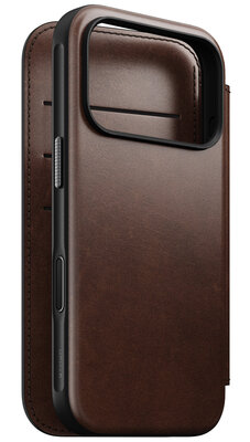 Nomad Modern Horween Leather Folio iPhone 17 Pro Max hoesje bruin