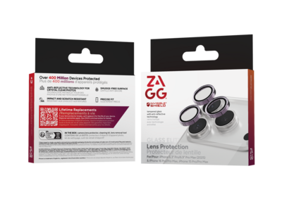 ZAGG InvisibleShield iPhone 17 Pro / iPhone 17 Pro Max camera protector paars glitter