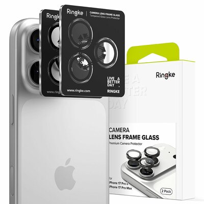 Ringke glazen Camera iPhone 17 Pro / 17 Pro Max beschermer 2 pack zwart