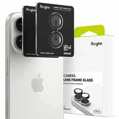 Ringke glazen Camera iPhone 17 beschermer 2 pack zwart