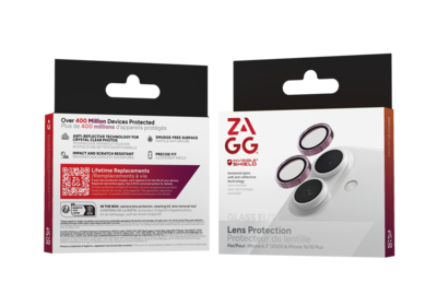ZAGG InvisibleShield iPhone 17 camera protector roze glitter