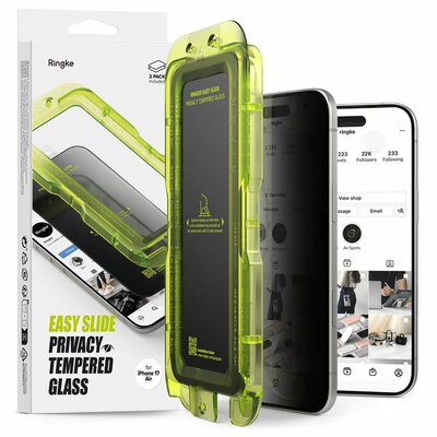 Ringke Easy Slide Privacy glazen iPhone Air screenprotector 2 pack