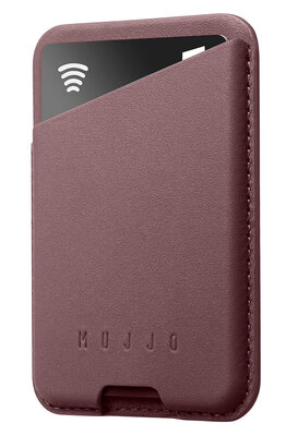 Mujjo leren MagSafe Card Wallet hoesje bronze red