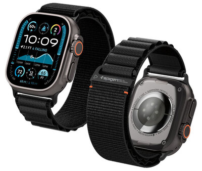 Spigen WBF1 Band Apple Watch 49 / &nbsp;46 / 45 / 44 &nbsp;mm bandje zwart