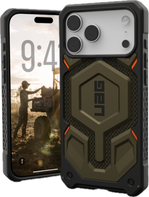 UAG Monarch Pro iPhone 17 Pro hoesje kevlar groen
