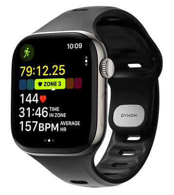 Nomad Tempo FKM Apple Watch 41 / 40 mm bandje zwart