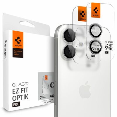 Spigen Optik EZ Fit iPhone 17 / 16 / iPhone 16 Plus camera beschermer 2 pack zilver