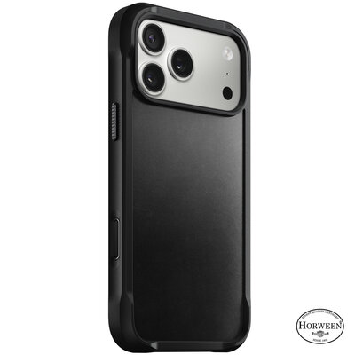 Nomad Rugged Horween Leather iPhone 17 Pro hoesje zwart