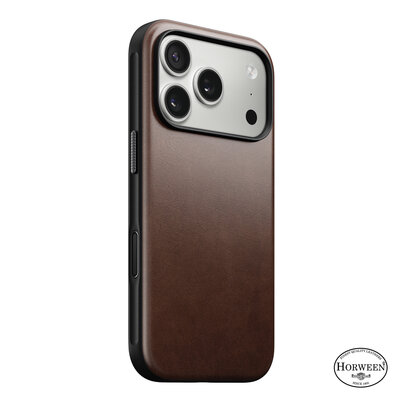 Nomad Modern Horween Leather iPhone 17 Pro hoesje bruin