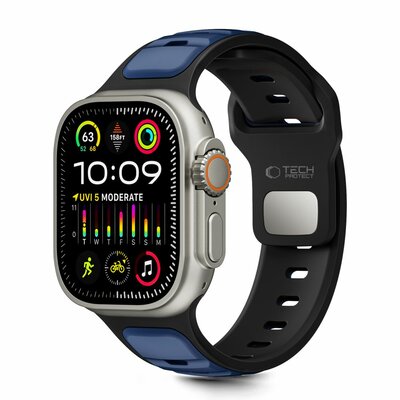 TechProtection Icon Apple Watch 49 / 46 / 45 / 44 mm bandje zwart / navy