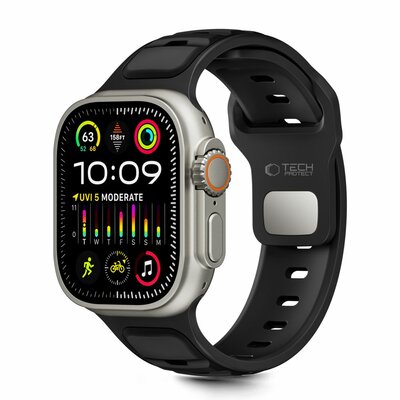 TechProtection Icon Apple Watch 49 / 46 / 45 / 44 mm bandje zwart