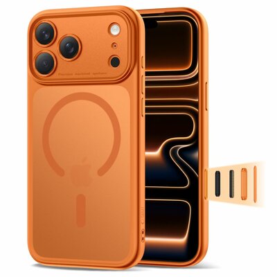 TechProtection Hybrid MagSafe iPhone 17 Pro hoesje oranje met camera control