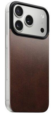 Nomad Magnetic Leather Back iPhone 17 Pro hoesje bruin