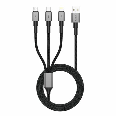 Tech Protection UltraBoost USB-A naar micro USB, Lightning en USB-C kabel