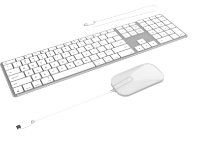 ZAGG USB-C bedraad toetsenbord wit met muis combi