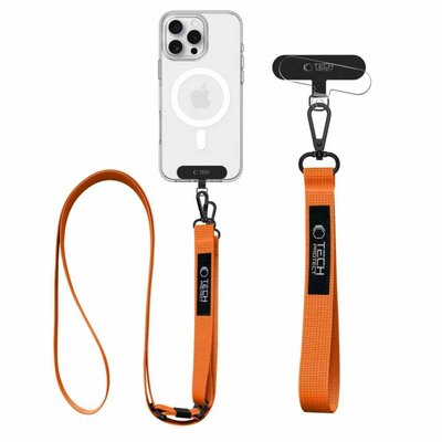TechProtection Rope universeel crossbody draagkoord voor elke telefoon oranje