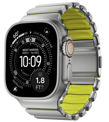 Nomad Stratos Band titanium Apple Watch 49 / 46 / 45 mm bandje natural / volt