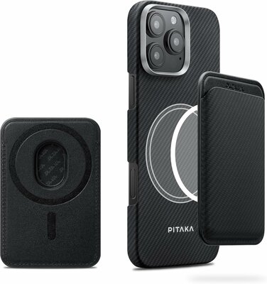 Pitaka MagSafe Card Wallet hoesje zwart