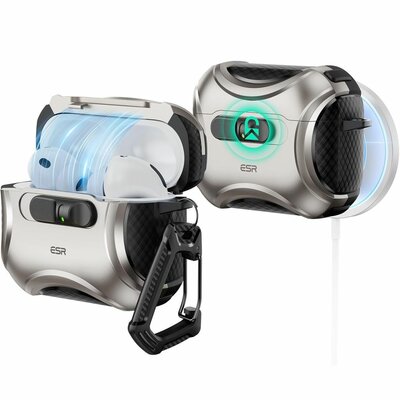 ESR Cyber FlickLock MagSafe AirPods Pro 3 hoesje titanium
