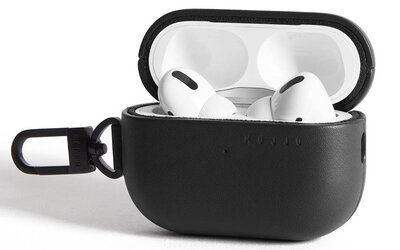 Mujjo Echelon leren AirPods Pro 3 hoesje zwart