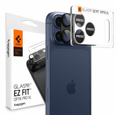 Spigen Optik Pro XL EZ Fit iPhone 17 Pro Max camera protector zwart