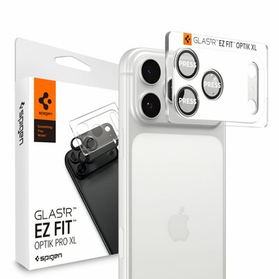 Spigen Optik Pro XL EZ Fit iPhone 17 Pro Max camera protector zilver