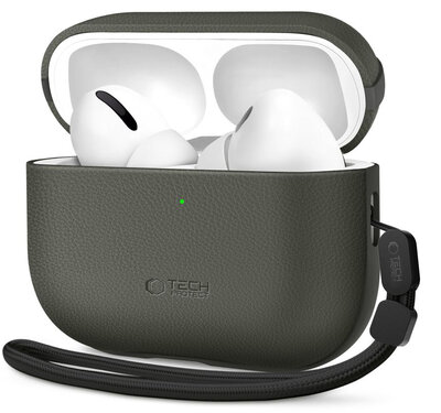 TechProtection Leather AirPods Pro 3 hoesje groen