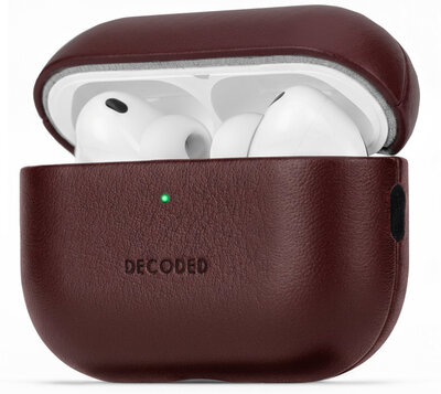 Decoded leren AirPods Pro 3 hoesje dark ruby