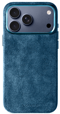 Alcanside Alcantara iPhone 17 Pro hoesje ocean blauw