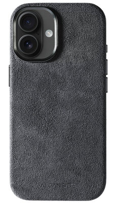 Alcanside Alcantara iPhone 17 hoesje space grijs