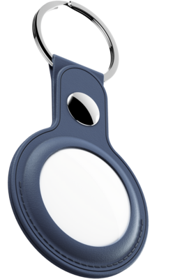 KeyBudz AirTag Leather Keyring hanger blauw