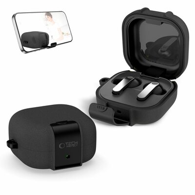 TechProtection Slim Hook Galaxy Buds 4 Pro hoesje zwart